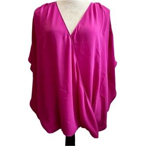 Women’s INC Bright Pink Cold Shoulder Blouse, EUC, XL